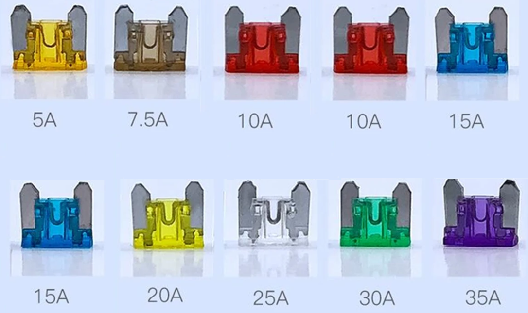 Juego de fusibles de hoja de coche 10x microfusibles 5A - 35A fusibles de repuesto automotriz 12-24V-