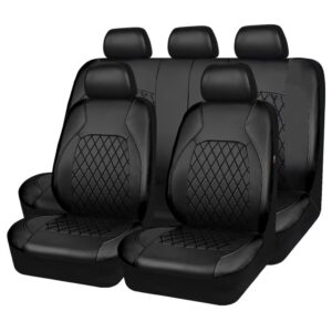 Juego completo de fundas de asiento de auto de cuero sintético vinilo de lujo universal PU-