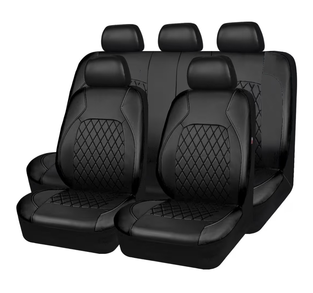 Juego completo de fundas de asiento de auto de cuero sintético vinilo de lujo universal PU-