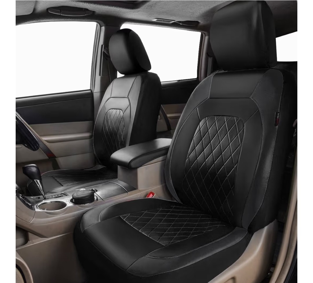 Juego completo de fundas de asiento de auto de cuero sintético vinilo de lujo universal PU- - Image 2