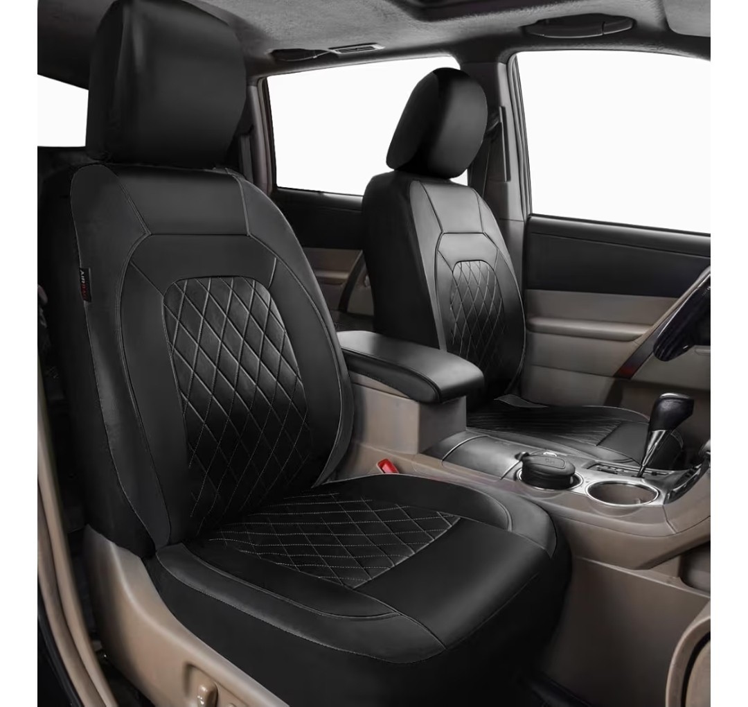 Juego completo de fundas de asiento de auto de cuero sintético vinilo de lujo universal PU- - Image 3