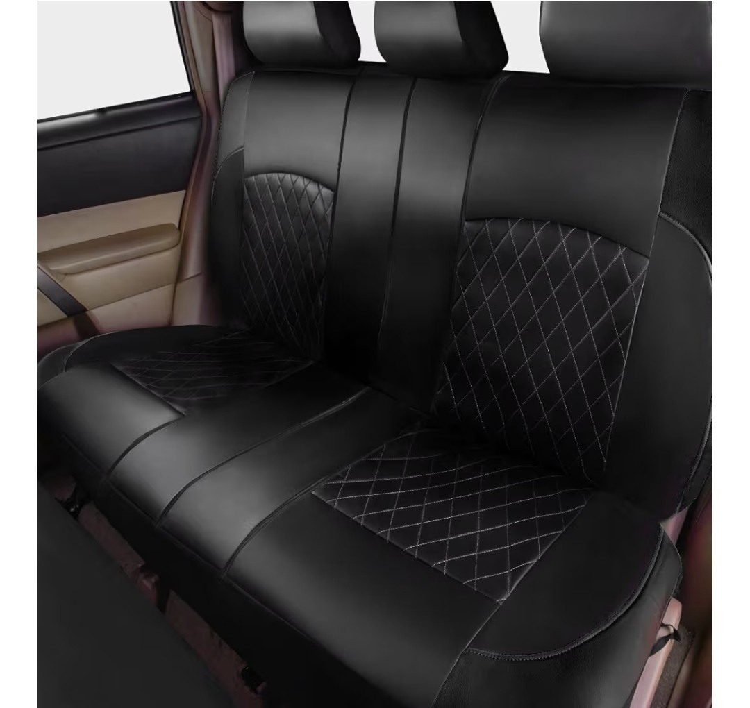 Juego completo de fundas de asiento de auto de cuero sintético vinilo de lujo universal PU- - Image 4