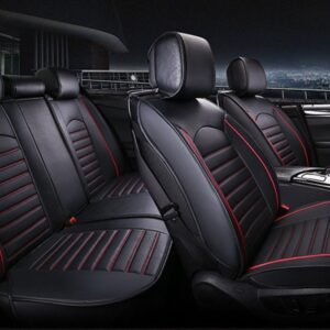 Juego completo de fundas de asiento de cuero negras de lujo para Toyota Corolla Auris Yaris Avensis-