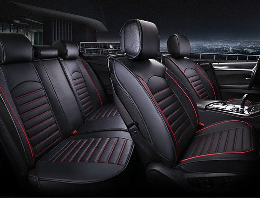 Juego completo de fundas de asiento de cuero negras de lujo para Toyota Corolla Auris Yaris Avensis-
