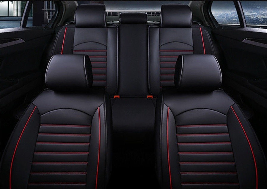 Juego completo de fundas de asiento de cuero negras de lujo para Toyota Corolla Auris Yaris Avensis- - Image 2