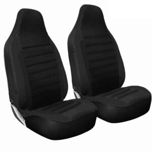 De lujo Rectangular Acolchado Negro sobre Negro Panel Coche Van 4x4 MPV Juego de Cubierta de Asiento 1+1-
