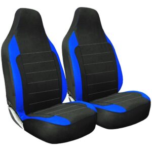 Juego de cubiertas de asiento para furgoneta de automóvil 4x4 MPV 1+1 de lujo panel rectangular acolchado negro y azul -