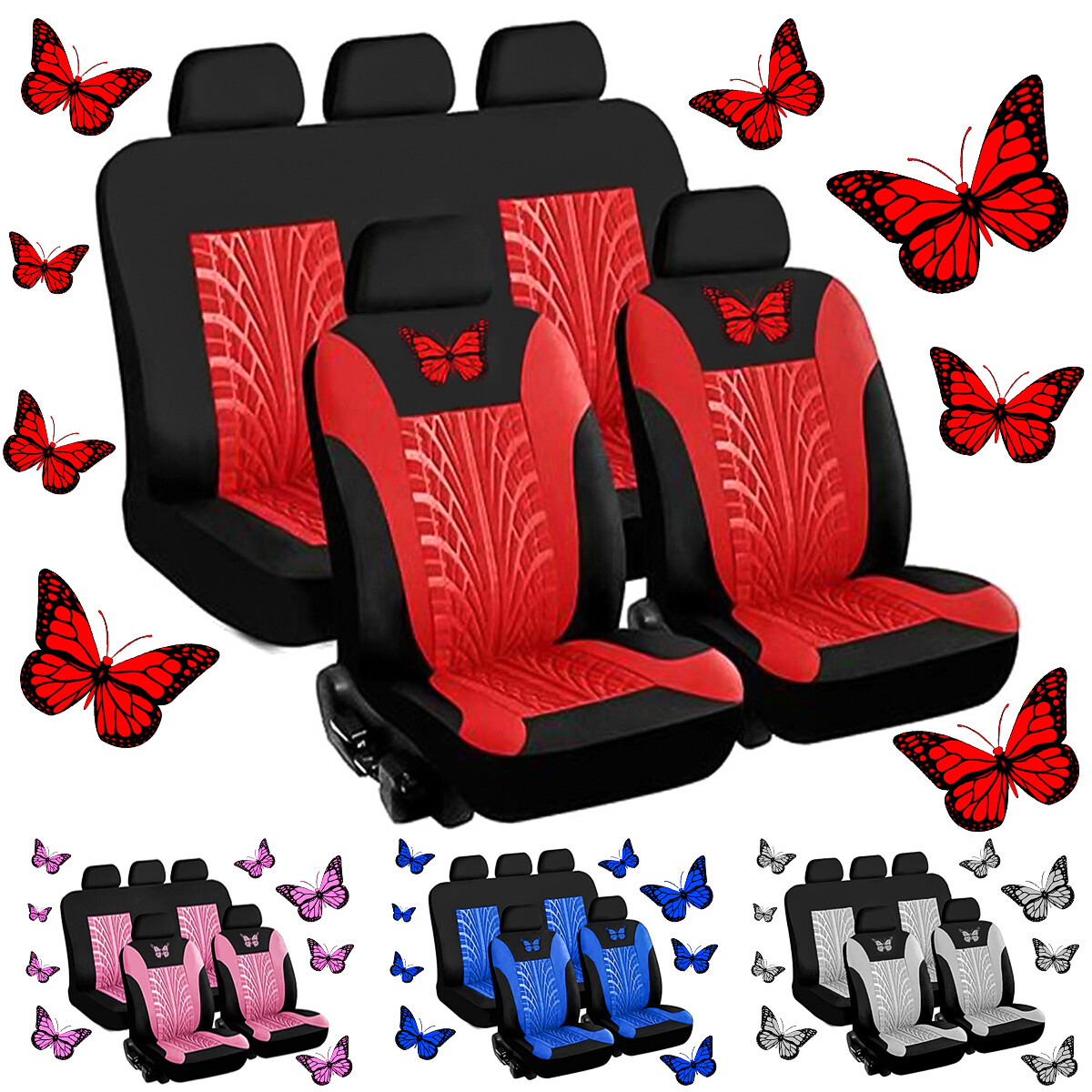 Juego completo universal de 9 piezas de fundas de asiento de coche protectoras de lujo fundas de asiento de nailon-