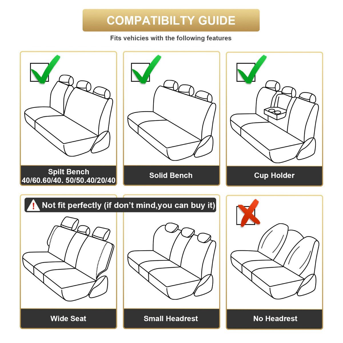 Juego completo universal de 9 piezas de fundas de asiento de coche protectoras de lujo fundas de asiento de nailon- - Image 3