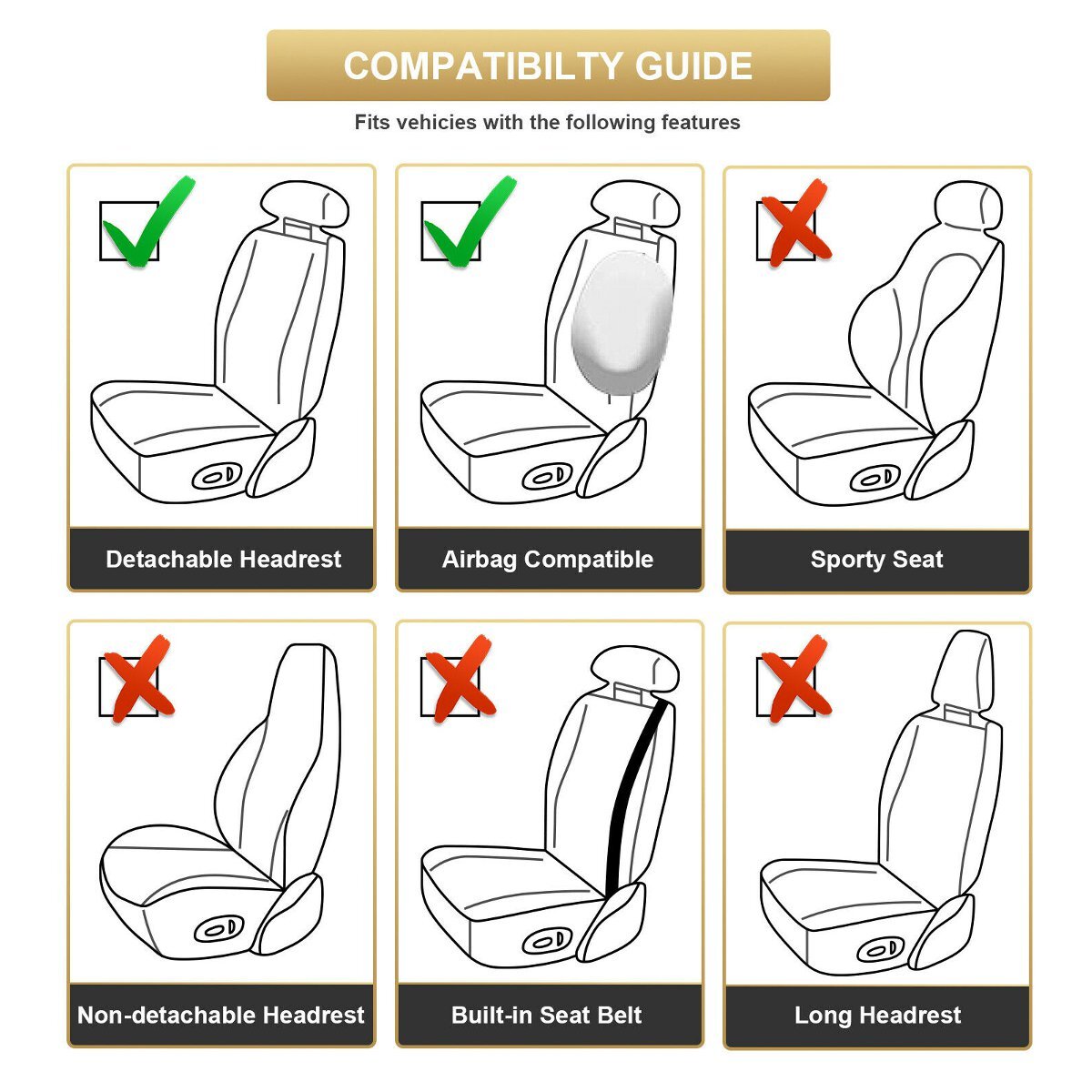 Juego completo universal de 9 piezas de fundas de asiento de coche protectoras de lujo fundas de asiento de nailon- - Image 4