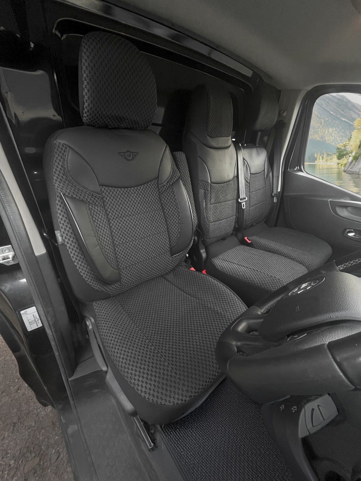 Fundas de asiento delanteras a medida para Renault Trafic 2015-2025 tela de tapicería-