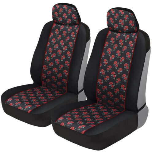Fundas de asiento de auto delanteras de moda con patrón rosa con reposacabezas - ¡suaves y flexibles!-