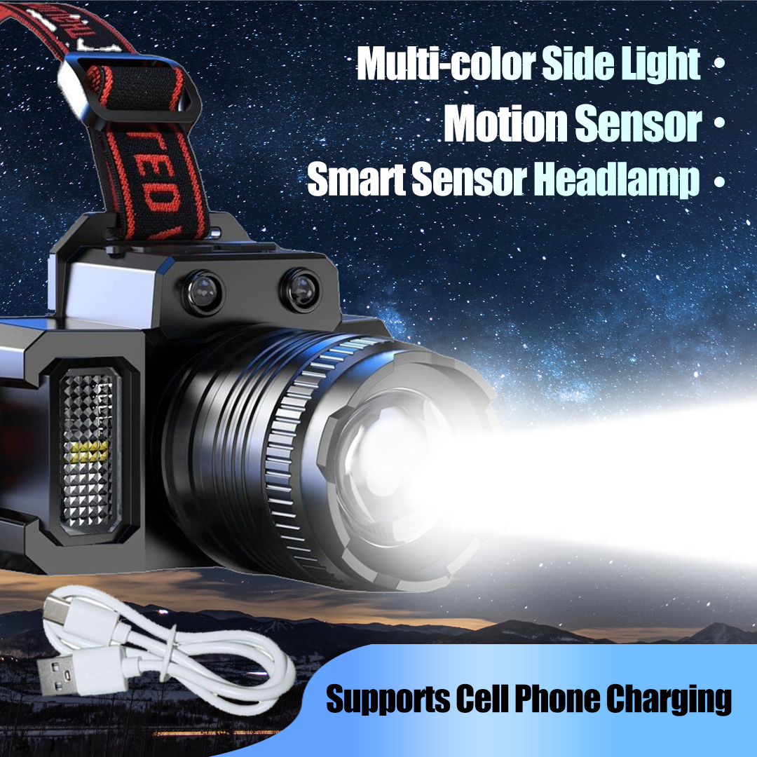 Linterna LED súper brillante USB recargable faro lámpara impermeable- - Image 4