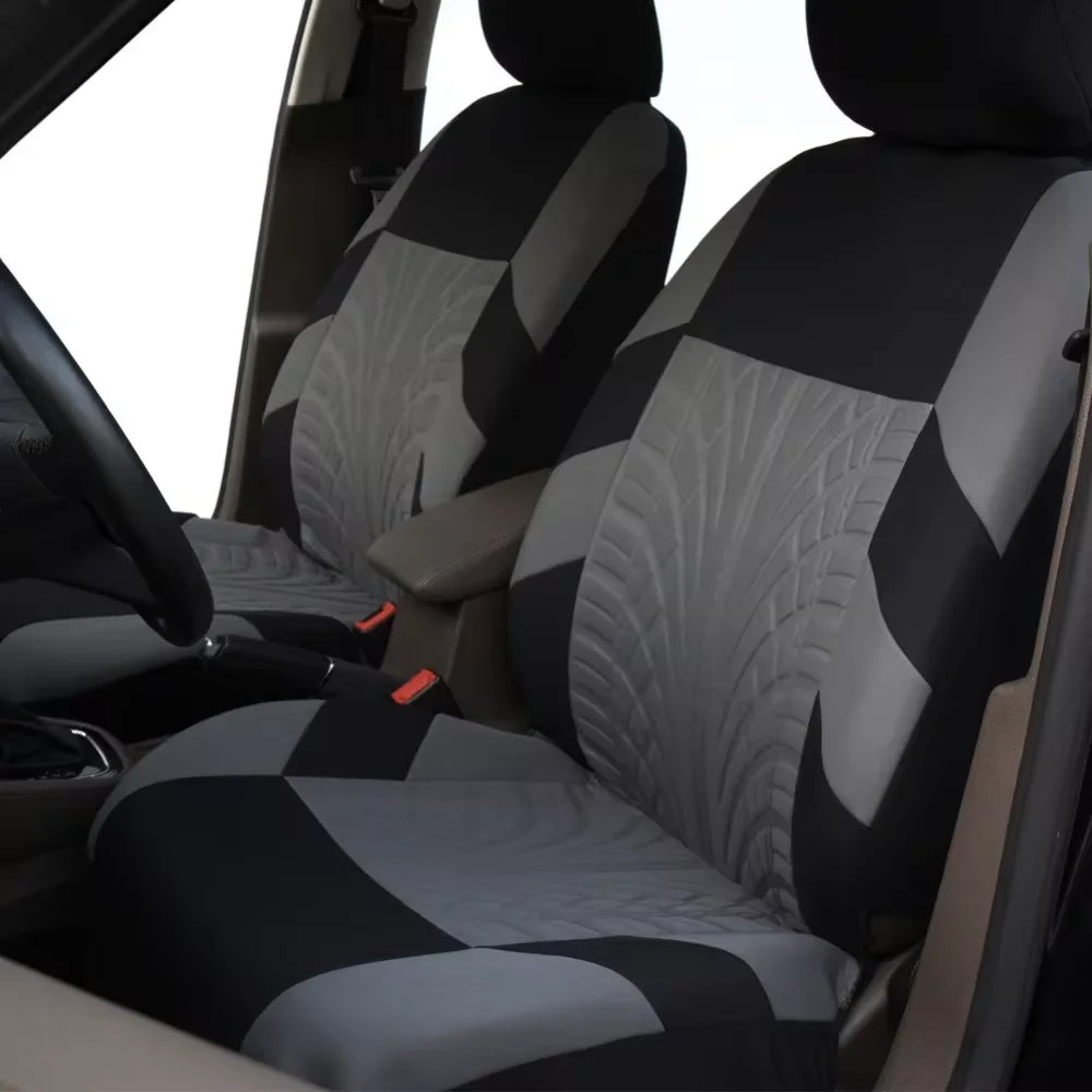 Fashion Front Car Seat Covers Car Accessories Tire Track Embossed Styling Durabl - Image 2