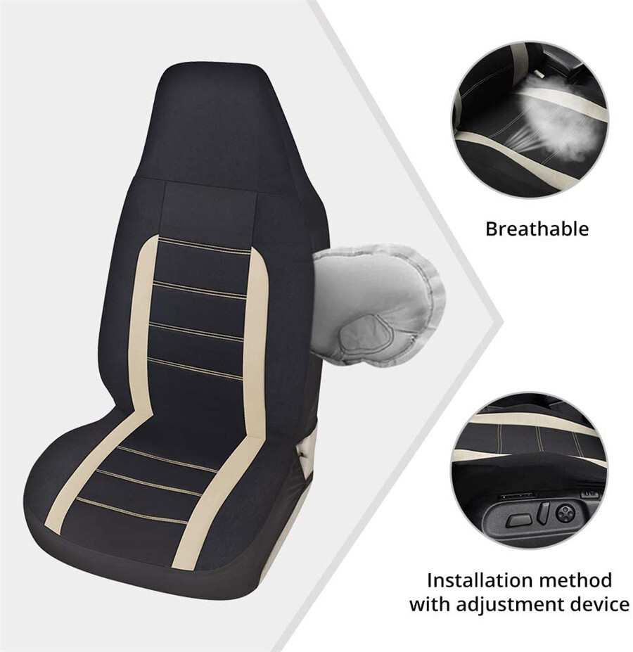2x Front Car Seat Covers Fashion Style High Back Bucket Car Seat Cover Protector - Image 2