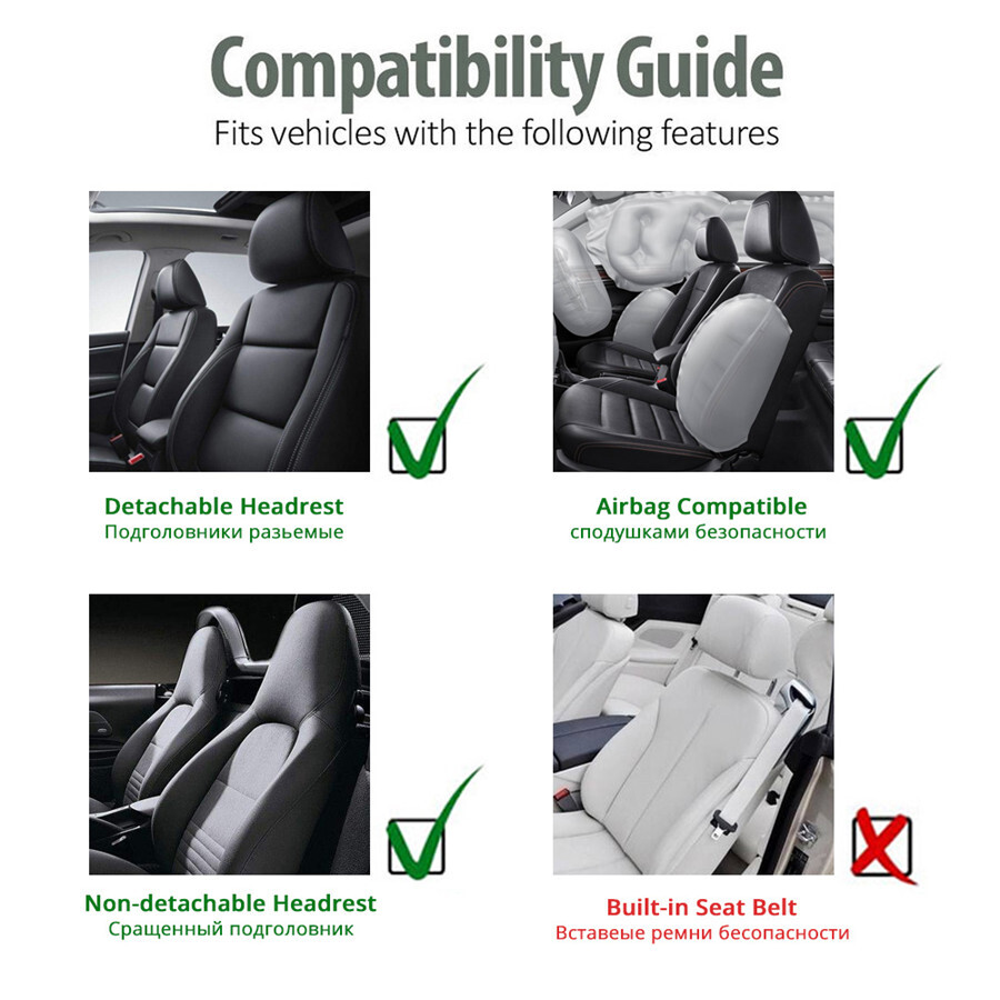 2x Front Car Seat Covers Fashion Style High Back Bucket Car Seat Cover Protector - Image 3