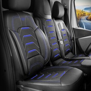 FUNDAS DE ASIENTO A MEDIDA PARA RENAULT MASTER 2011-2020 TELA JACQUARD Y CUERO ARTÍSTICO-