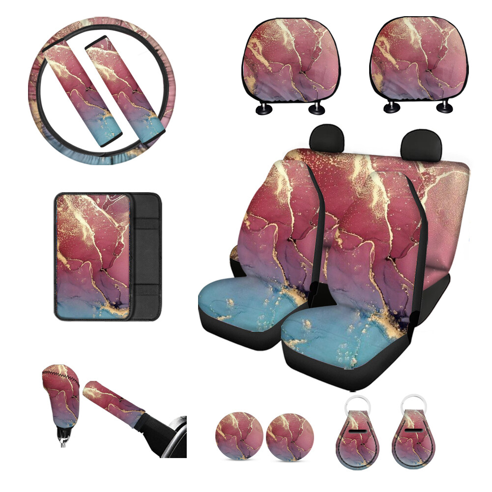 Juego completo de fundas de asiento de coche solo asientos de hombre moda de 2 sillines aptos para la mayoría de los coches- - Image 2