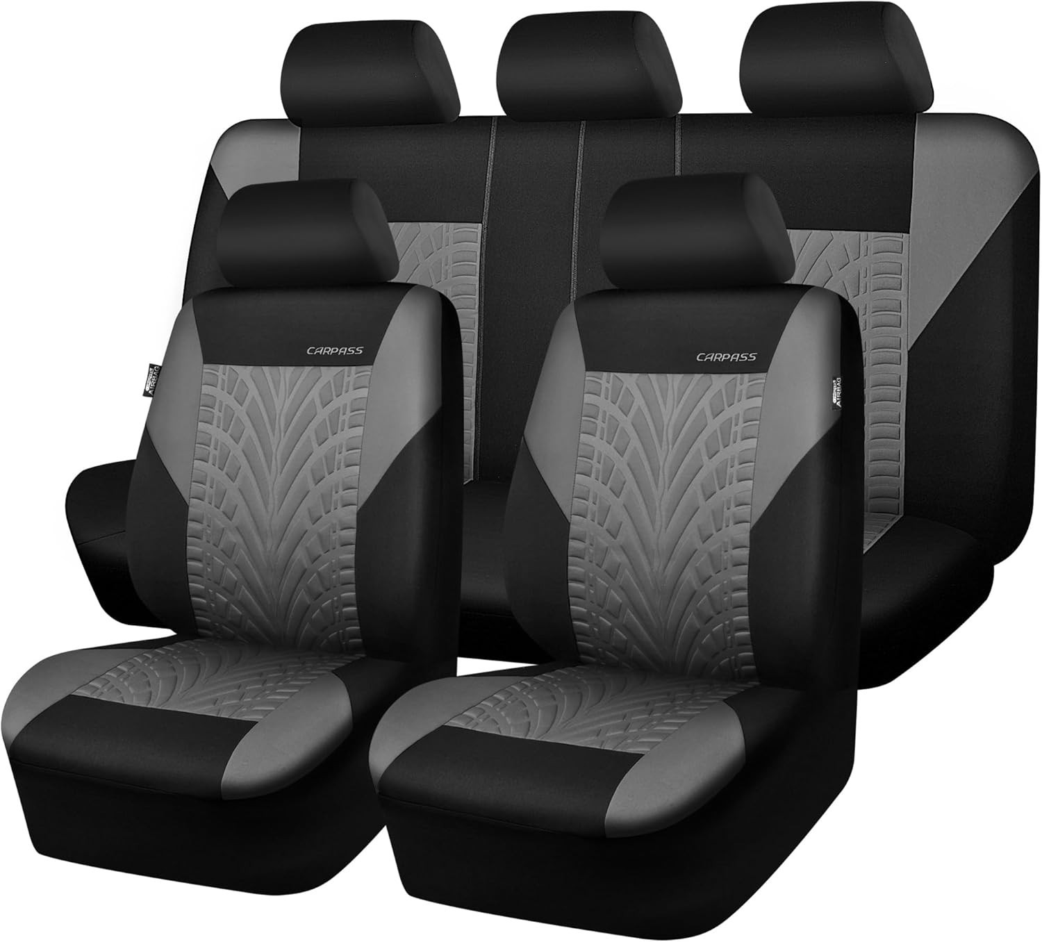 Juego Completo de Fundas Asientos Coche Grises Fundas Para Asientos Delanteros-