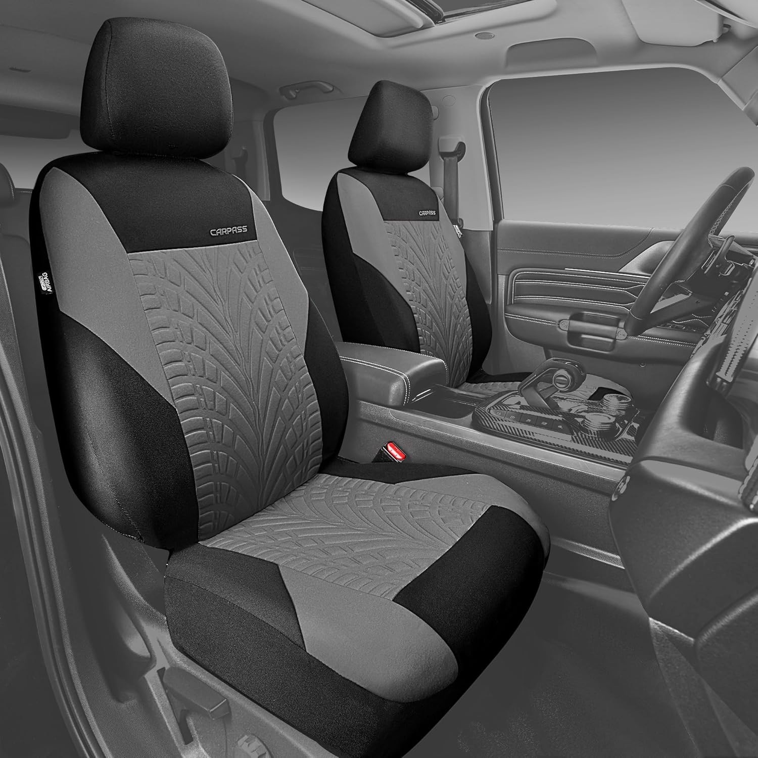 Juego Completo de Fundas Asientos Coche Grises Fundas Para Asientos Delanteros- - Image 2
