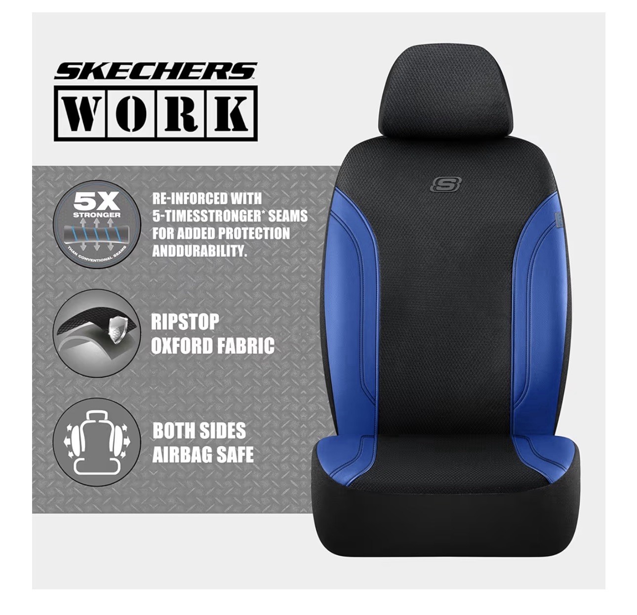 Fundas de asiento de auto Skechers, fundas de asiento de cuero de trabajo 5 veces más fuertes- - Image 3