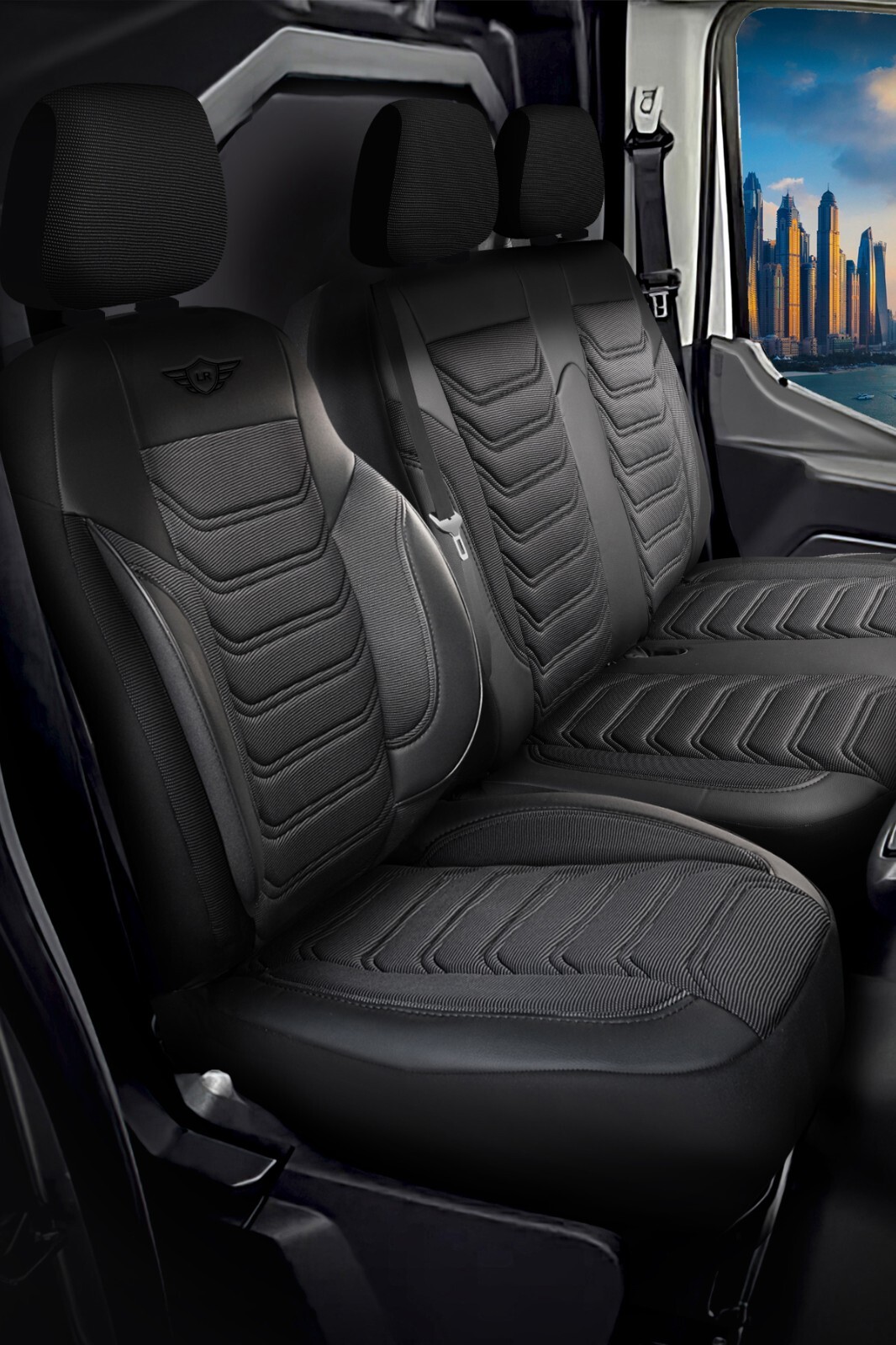 Fundas de asiento a medida para Peugeot Expert 2017-2025 tela acolchada-