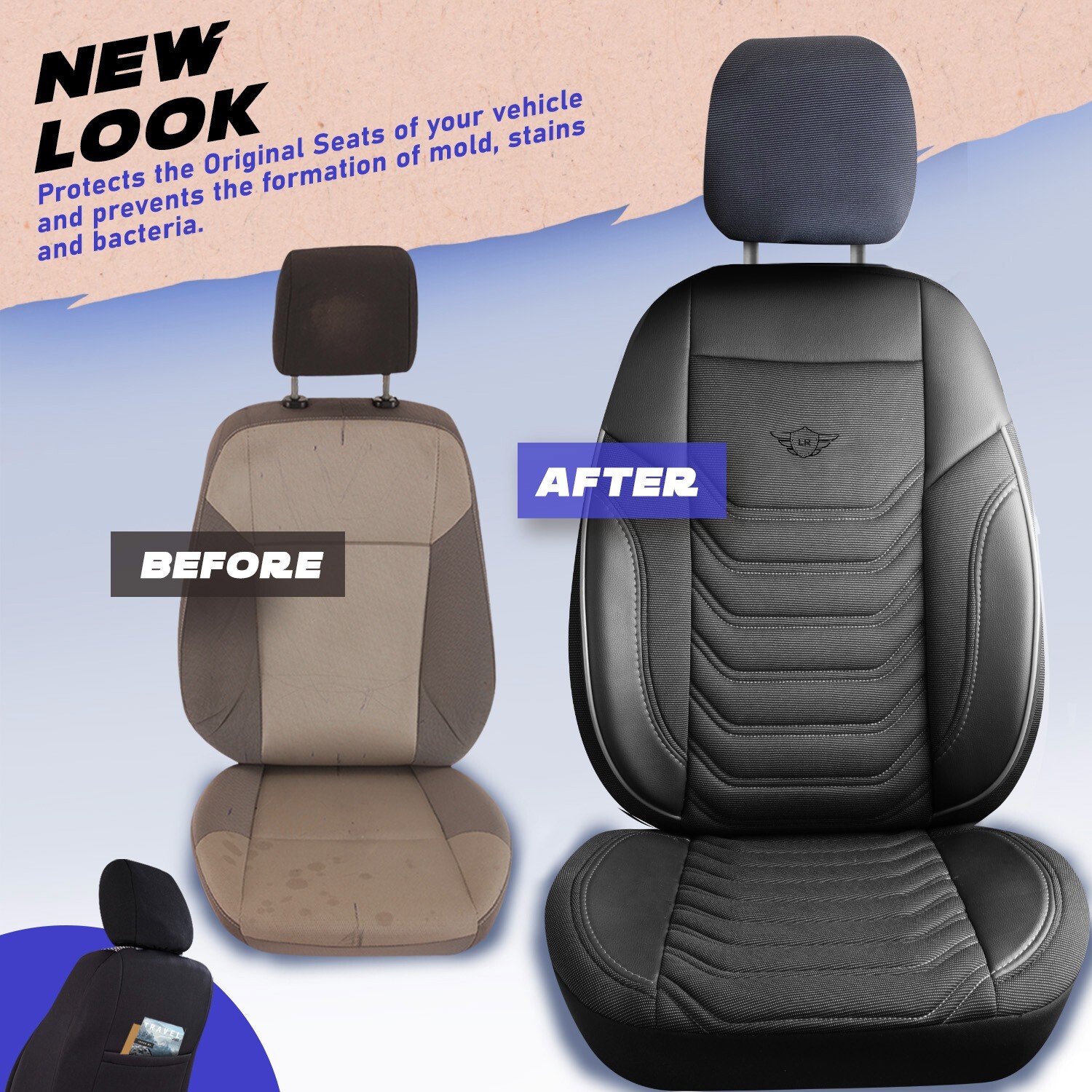 Fundas de asiento a medida para Vauxhall Vivaro C 2018-2026 tela acolchada- - Image 5