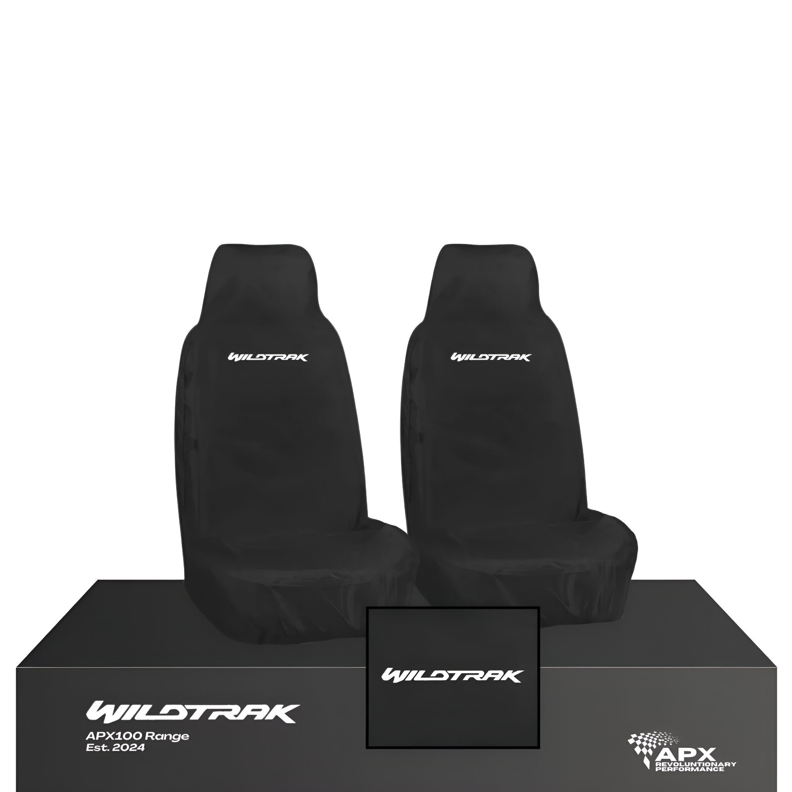Para Ford Ranger Wildtrak - Fundas de asiento delanteras impermeables de alta resistencia negras-