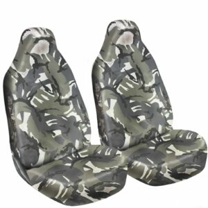 Fundas de asiento delantero de furgoneta de camuflaje gris camuflaje de alta resistencia 100 % impermeable 1+1-