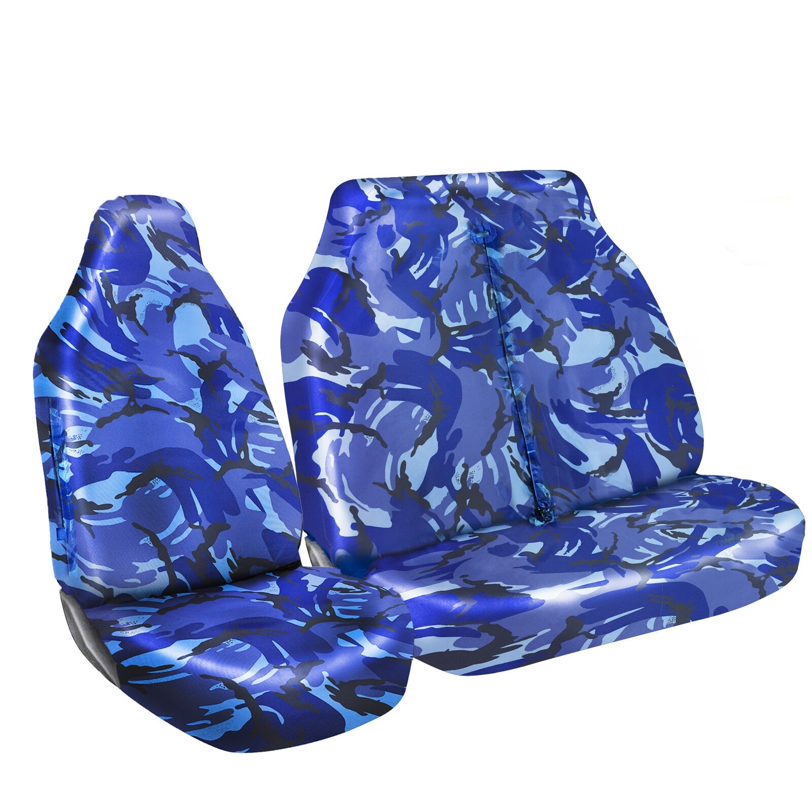 Fundas de asiento de furgoneta impermeables de alta resistencia camuflaje azul Shield Autocare 2+1 devolución-