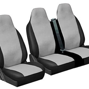 Carseatcover-UK® Heavy Duty Gris/Negro CUERO SINTÉTICO HECHO EN REINO UNIDO Fundas de asiento de furgoneta --