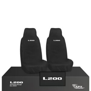 Par delantero de fundas de asiento de automóvil negras impermeables MITSUBISHI L200 1+1-