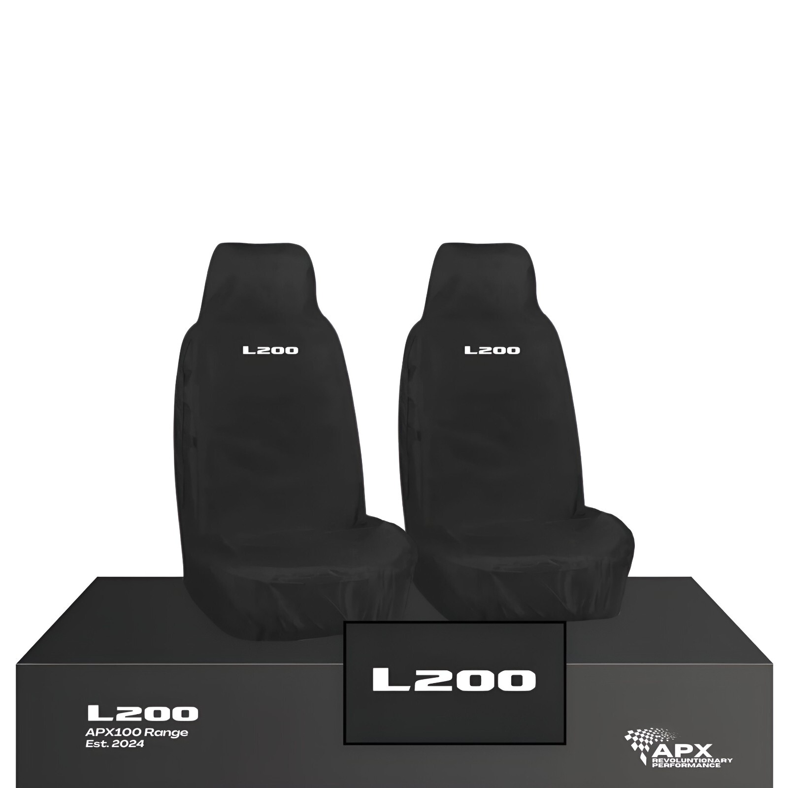 Par delantero de fundas de asiento de automóvil negras impermeables MITSUBISHI L200 1+1-