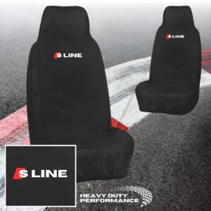 PARA AUDI Q3 & S LINE - FUNDAS DE ASIENTO DE ALTA RESISTENCIA PREMIUM IMPERMEABLES NEGRAS INDIVIDUALES-