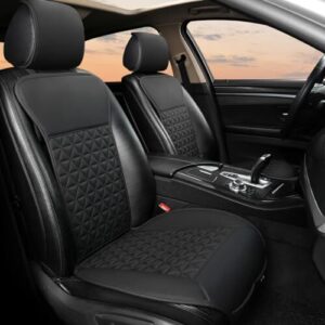Black Panther 1 par protectores de fundas de asiento de auto delanteras de cuero PU de lujo-