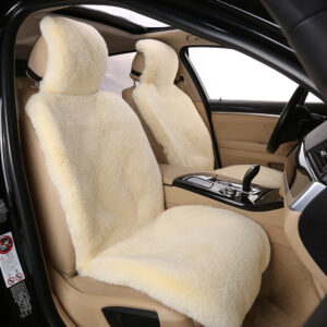 Funda de asiento de coche de piel de oveja cálida de invierno asiento delantero inferior cojín accesorios-