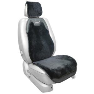 Funda de asiento de coche Kopal de piel de oveja, cojín de asiento delantero de piel de oveja se adapta universal...-