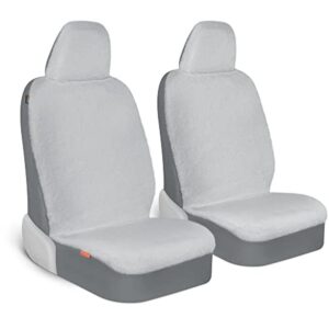 Paquete de 2 fundas de asiento de coche de piel de oveja Carbella, felpa suave cómodo asiento de coche de piel sintética...-
