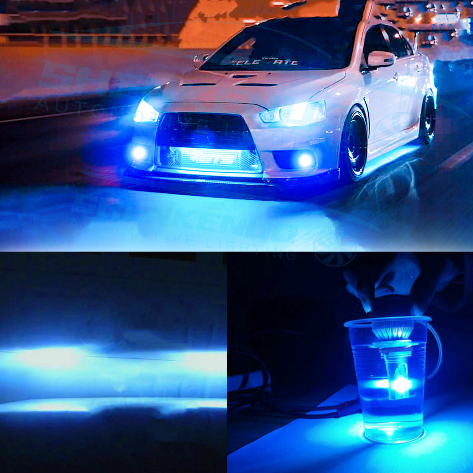 2X 9006 Kits de bombillas de haz bajo para faros LED 8000K azul hielo-