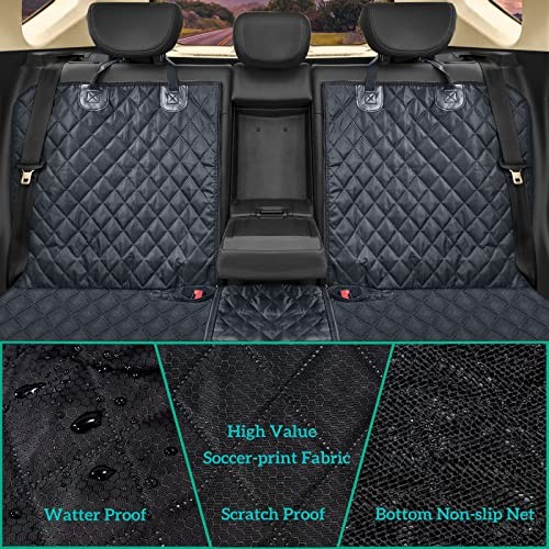 ANOSOSPECIAL Cubierta de asiento trasero de coche para perros para niños, protector de asiento trasero de piel antiadherente- - Image 3