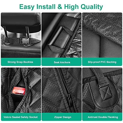 ANOSOSPECIAL Cubierta de asiento trasero de coche para perros para niños, protector de asiento trasero de piel antiadherente- - Image 4