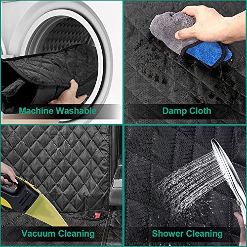 ANOSOSPECIAL Cubierta de asiento trasero de coche para perros para niños, protector de asiento trasero de piel antiadherente- - Image 5