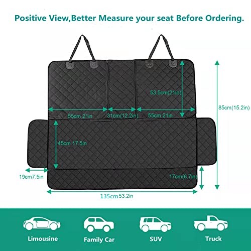 ANOSOSPECIAL Cubierta de asiento trasero de coche para perros para niños, protector de asiento trasero de piel antiadherente- - Image 2