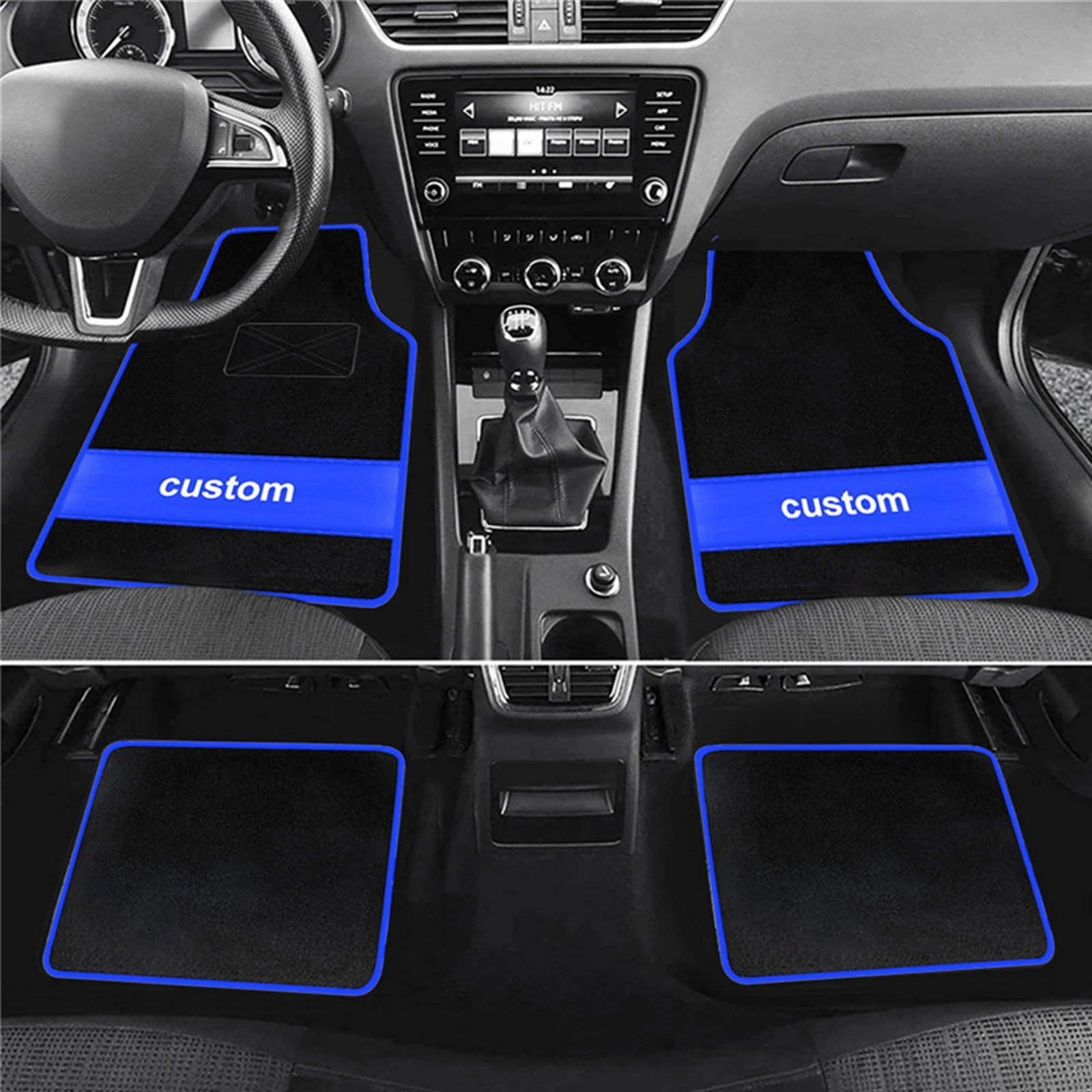 Juego completo de 4 alfombrillas delanteras y traseras para coche-