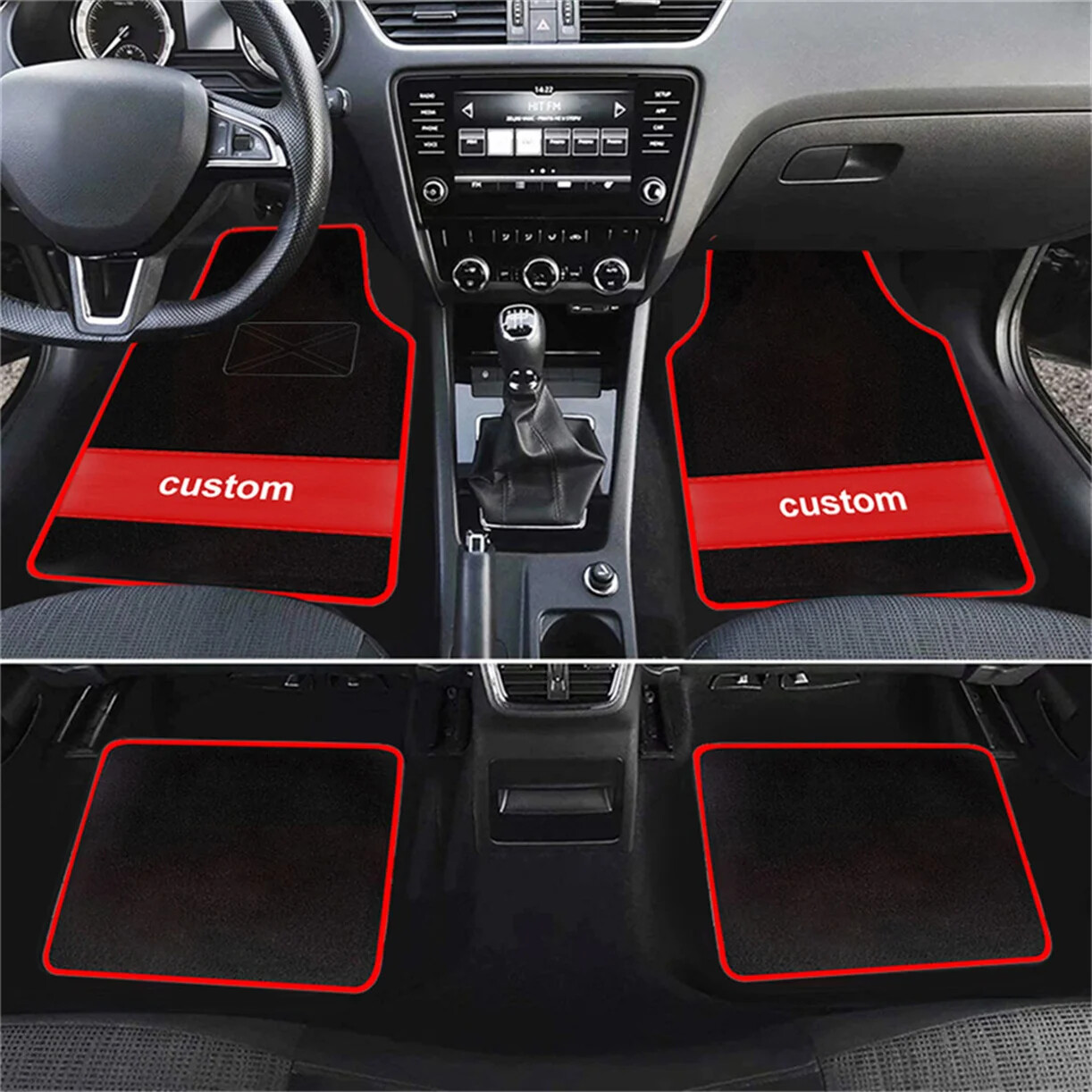 Juego completo de 4 alfombrillas delanteras y traseras para coche- - Image 4