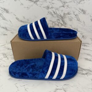 Adidas Adimule Azul Terciopelo Toboganes Mula Zapatillas Adilette Zapatos GY2556 Hombres Talla 8-