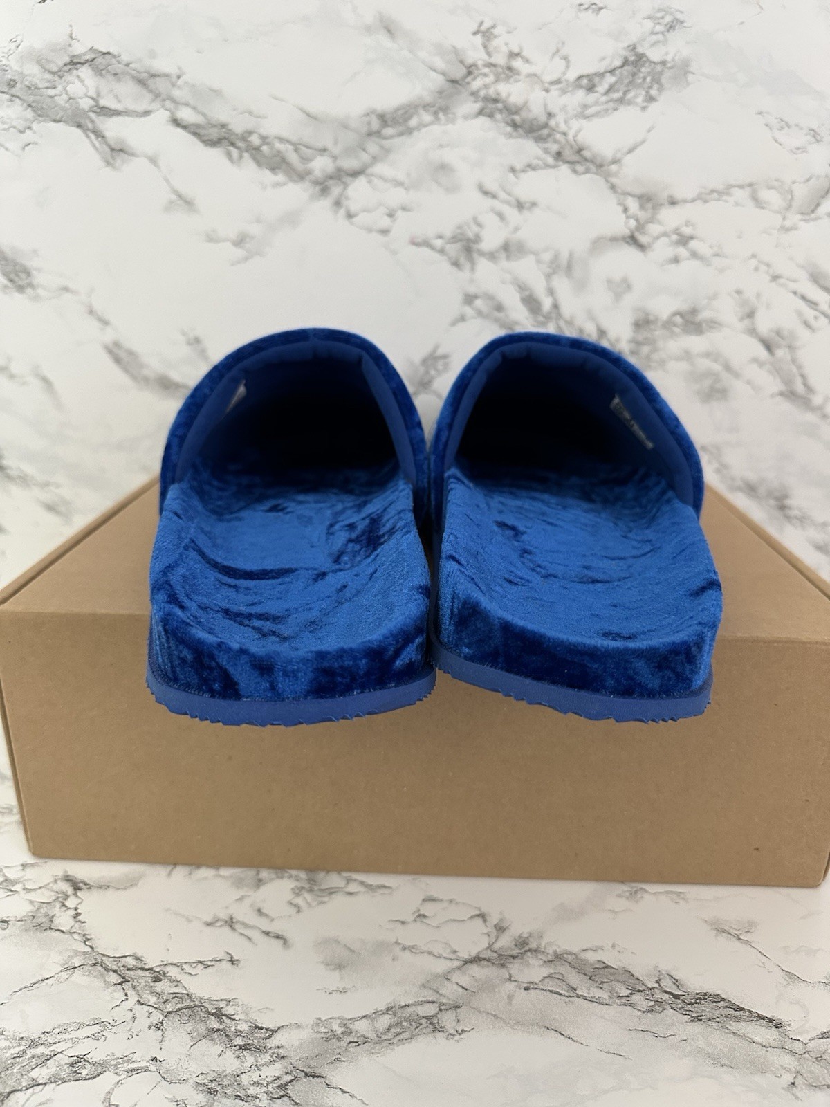 Adidas Adimule Azul Terciopelo Toboganes Mula Zapatillas Adilette Zapatos GY2556 Hombres Talla 8- - Image 5