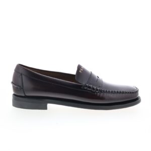 Mocasines y zapatos sin cordones Sebago Classic Dan Tag para hombre de cuero borgoña Penny-