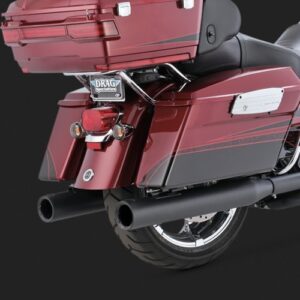 Vance & Hines Touring 4" Blackout Round Slip-ons negro con punta negra 95-16 Touring-
