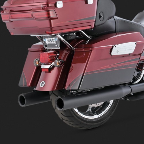 Vance & Hines Touring 4" Blackout Round Slip-ons negro con punta negra 95-16 Touring-